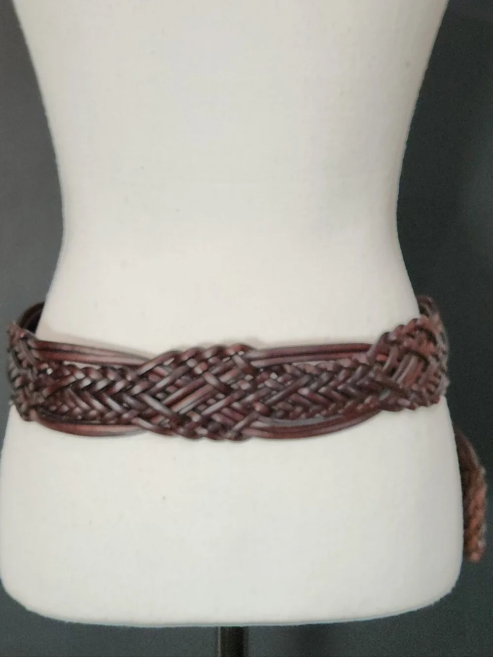 Boho Vibe: NY&Co Boho Braided Brown Leather Belt Large Silver Concho Buckle - Picture 4 of 9